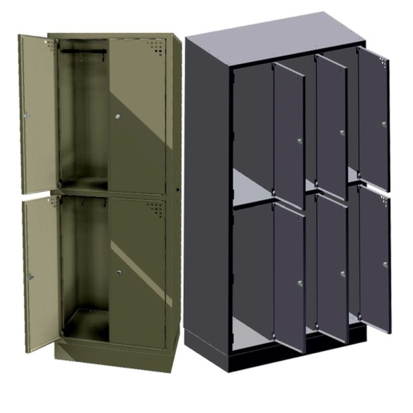 Closet and locker cabinet 6-door, with bench (SML-90-6S) Closet and locker cabinet 6-door, with bench (SML-90-6S)