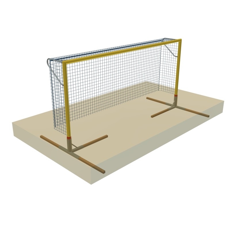 Paplūdimio futbolo vartai 5,5 x 2,2 m, aliuminis, ovalus profilis 120/100