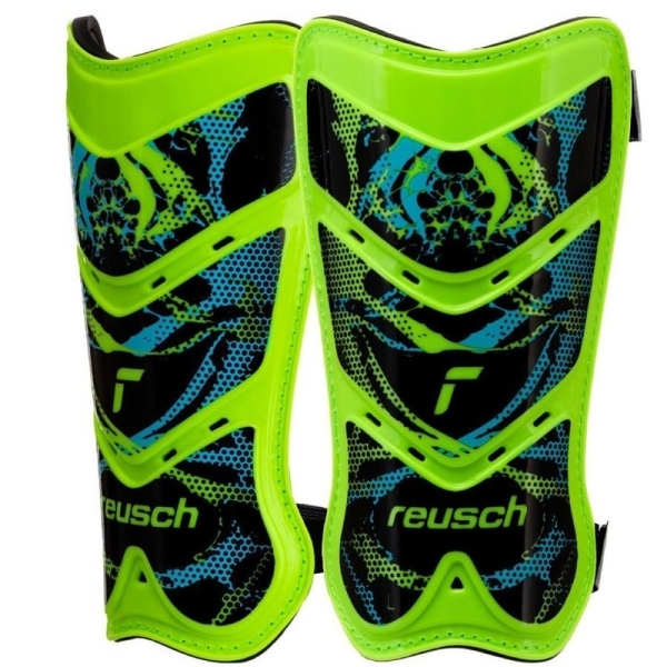 Reusch Shinguard Attakt Lite football protector, size XS, green-black-blue color Reusch Shinguard Attakt Lite football protector, size XS, green-black-blue color