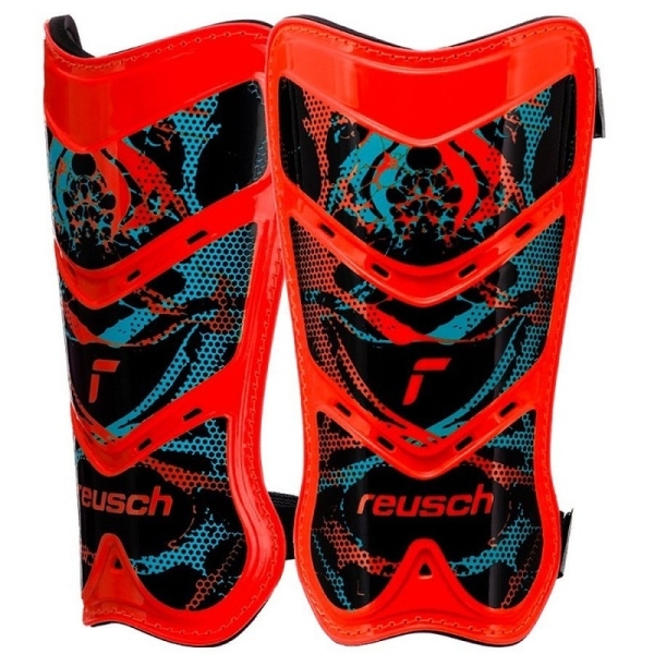 Reusch Shinguard Attakt Lite football protector, size L, color red-black-blue Reusch Shinguard Attakt Lite football protector, size L, color red-black-blue