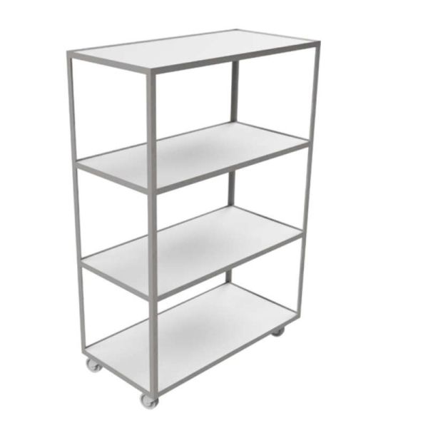 Storage rack with dimensions 180 x 120 x 60, metal frame, shelves made of board, mobile Storage rack with dimensions 180 x 120 x 60, metal frame, shelves made of board, mobile