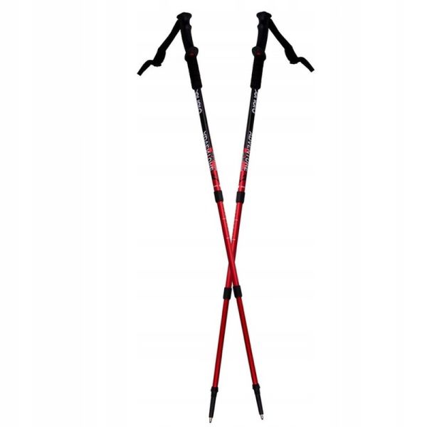Trekking poles with compass Enero Adventure, black-red color Trekking poles with compass Enero Adventure, black-red color