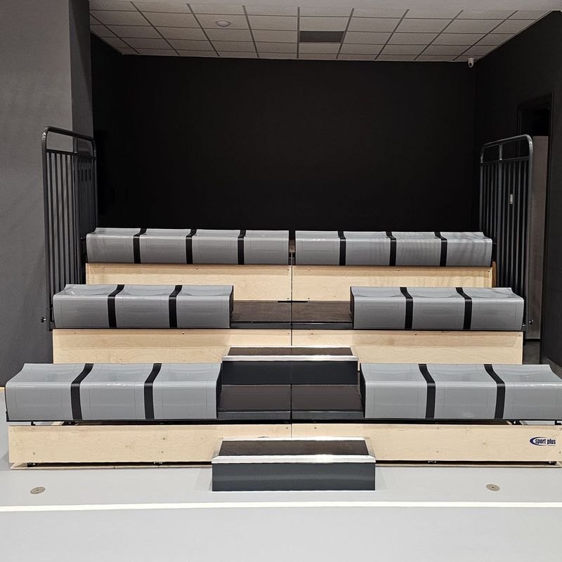THIN-UP wall-folding grandstand with Verso seating