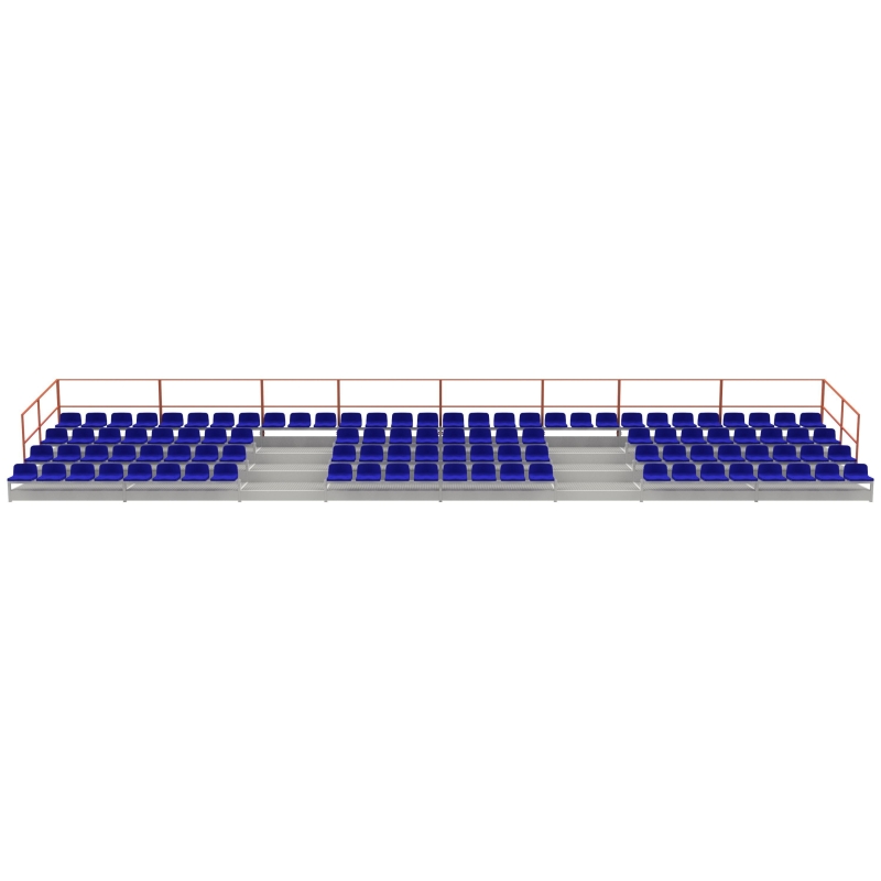 Fixed grandstand with plastic seats and podium, type TZZ